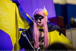 Size: 1600x1090 | Tagged: safe, artist:shaadorian, fluttershy, human, g4, 2015, clothes, cosplay, fangs, flutterbat, irl, irl human, photo, rubronycon, russian, solo