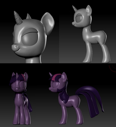 Size: 1351x1480 | Tagged: safe, artist:3d thread, twilight sparkle, pony, g4, 3d, 3d model, base, blender, female, solo, wip, zbrush