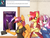 Size: 2000x1500 | Tagged: safe, artist:silverfox057, apple bloom, scootaloo, sweetie belle, anthro, ask nerdy scootaloo, g4, ask, belly button, breasts, bubblegum, busty apple bloom, busty cmc, busty scootaloo, busty sweetie belle, clothes, cutie mark crusaders, female, gamerloo, glasses, midriff, phone, short shirt, smartphone, sweater, t-shirt, the legend of zelda, triforce, tumblr