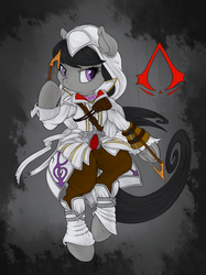 Size: 749x1000 | Tagged: safe, artist:dfectivedvice, artist:dragonfoorm, octavia melody, earth pony, pony, g4, assassin's creed, bipedal, clothes, cosplay, female, solo