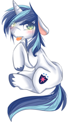 Size: 600x1083 | Tagged: safe, artist:starl, shining armor, pony, unicorn, g4, :p, blushing, cute, floppy ears, looking at you, looking back, male, raised hoof, shining adorable, simple background, sitting, solo, stallion, tongue out, transparent background