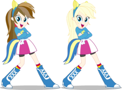 Size: 1600x1185 | Tagged: safe, edit, rainbow dash, equestria girls, g4, blonde, blondening, human coloration, natural hair color, rainbow dash's boots, rainbow dash's socks, realism edits, recolor, request