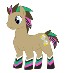 Size: 865x965 | Tagged: safe, artist:kamenriderpegasus, doctor whooves, time turner, earth pony, pony, g4, alternate design, kamen rider, kamen rider decade, male, rainbow power, rainbow power-ified, simple background, stallion, stripes, transparent background