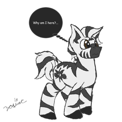 Size: 782x782 | Tagged: safe, artist:zodiacthezebra, oc, oc only, oc:zodiac the zebra, zebra, concept art, simple background, solo, thought bubble, white background