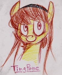 Size: 693x841 | Tagged: safe, artist:le chat tombe de la fenêtre, oc, oc only, oc:amber rose (thingpone), oc:thingpone, pencil drawing, traditional art