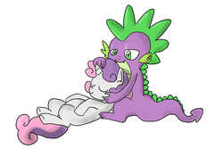 Size: 2400x1600 | Tagged: safe, spike, sweetie belle, g4, female, hug, male, ship:spikebelle, shipping, sleeping, straight