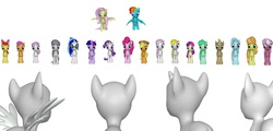 Size: 1533x735 | Tagged: safe, apple bloom, applejack, bon bon, carrot top, cheerilee, derpy hooves, dj pon-3, doctor whooves, fluttershy, golden harvest, lyra heartstrings, nurse redheart, octavia melody, pinkie pie, rainbow dash, rarity, scootaloo, sweetie belle, sweetie drops, time turner, trixie, twilight sparkle, vinyl scratch, oc, oc:anonymous, alicorn, pony, g4, 3d, cutie mark crusaders, female, mane six, mare, twilight sparkle (alicorn)