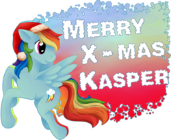 Size: 600x492 | Tagged: safe, artist:wind-hime-kaze, rainbow dash, g4, backwards cutie mark, christmas, female, hat, solo