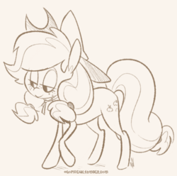 Size: 685x680 | Tagged: safe, artist:egophiliac, applejack, earth pony, pony, g4, female, hat, monochrome, solo