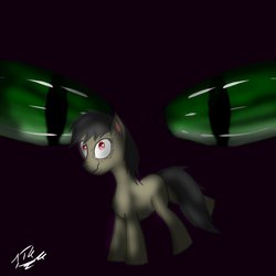 Size: 894x894 | Tagged: safe, artist:jtkm, oc, oc only, dark, green eyes, insanity