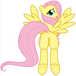 Size: 1532x1528 | Tagged: safe, anonymous artist, fluttershy, pony, g4, body pillow, body pillow design, butt, female, flank, plot, solo, underhoof