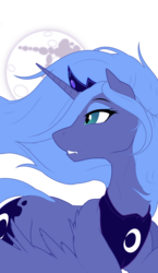 Size: 2591x4475 | Tagged: safe, artist:antiander, artist:tyler611, princess luna, alicorn, pony, g4, fangs, female, mare in the moon, moon, s1 luna, simple background, solo, transparent background, vector