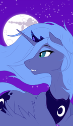Size: 2591x4475 | Tagged: safe, artist:antiander, artist:tyler611, princess luna, alicorn, pony, g4, fangs, female, mare in the moon, moon, s1 luna, solo, vector