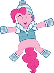 Size: 4000x5429 | Tagged: safe, artist:jeatz-axl, pinkie pie, g4, tanks for the memories, .svg available, clothes, coat, cute, diapinkes, eyes closed, female, happy, hat, mittens, open mouth, simple background, socks, solo, transparent background, vector, winter outfit