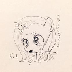 Size: 1024x1024 | Tagged: safe, artist:weiliy, trixie, pony, unicorn, g4, female, mare, monochrome, solo, traditional art