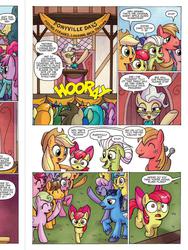 Size: 720x960 | Tagged: safe, idw, apple bloom, applejack, big macintosh, caramel, carrot top, doctor whooves, golden harvest, granny smith, lily, lily valley, mayor mare, pinkie pie, time turner, earth pony, pony, g4, spoiler:comic, spoiler:comic30, implied diamond tiara, male, mane six, preview, stallion