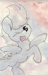 Size: 681x1059 | Tagged: safe, artist:slightlyshade, night glider, g4, female, solo, traditional art