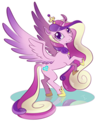Size: 813x1024 | Tagged: safe, artist:feh-rodrigues, princess cadance, g4, female, looking at you, rearing, simple background, solo, spread wings, transparent background