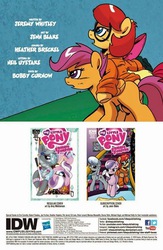 Size: 468x720 | Tagged: safe, artist:ponygoddess, idw, prancy drew, scootaloo, pony, friends forever, g4, spoiler:comic, spoiler:comicff16, cameo, ponified, scooby-doo!, velma dinkley