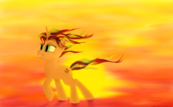 Size: 2560x1600 | Tagged: safe, artist:whispercannon, sunset shimmer, pony, unicorn, g4, female, solo, wind