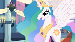 Size: 1366x768 | Tagged: safe, screencap, princess celestia, a canterlot wedding, g4, my little pony: friendship is magic, female, solo