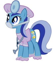 Size: 576x648 | Tagged: safe, minuette, pony, unicorn, g4, luna eclipsed, clothes, costume, dentist, female, head mirror, mask, nightmare night, nightmare night costume, simple background, solo, surgical mask, transparent background, vector