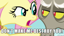 Size: 610x343 | Tagged: safe, discord, fluttershy, g4, image macro, meme, star wars