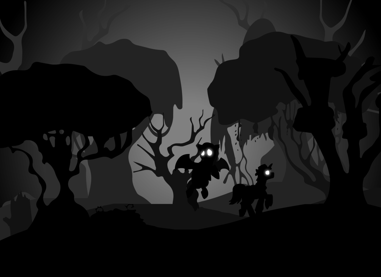 Монохромная игра. Лимбо лес. Limbo MLP. Pony Limbo. Citran. That Fruit grow Deep in Everfree Forest, in the Middle of Poison joke.