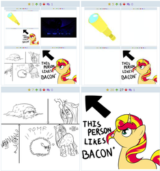 Size: 511x547 | Tagged: safe, queen chrysalis, sunset shimmer, pony, unicorn, derpibooru, g4, exploitable meme, juxtaposition, juxtaposition win, juxtaposition winception, meme, meta