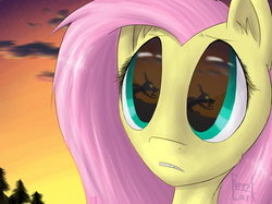 Size: 1890x1417 | Tagged: safe, artist:forest-lark, discord, fluttershy, g4, reflection