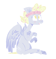 Size: 854x907 | Tagged: safe, artist:burrburro, derpy hooves, pegasus, pony, g4, cute, derpabetes, female, floral head wreath, mare, solo