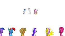 Size: 2786x1524 | Tagged: safe, applejack, fluttershy, pinkie pie, princess cadance, rainbow dash, rarity, shining armor, twilight sparkle, oc, oc:anonymous, g4, mane six