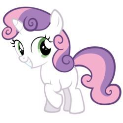 Size: 3000x3000 | Tagged: safe, artist:sky-wrench, sweetie belle, appleoosa's most wanted, g4, cute, female, grin, high res, looking at you, raised hoof, simple background, smiling, solo, transparent background, vector