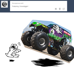 Size: 700x700 | Tagged: safe, artist:skoon, cheerilee, princess celestia, celestilee, g4, car, chibi, grave digger (truck), monster jam, monster truck, tumblr