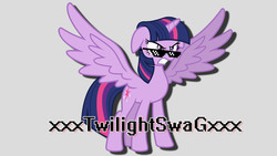 Size: 1366x769 | Tagged: safe, twilight sparkle, alicorn, pony, g4, angry, female, mare, mlg, solo, swag, twilight sparkle (alicorn), wallpaper