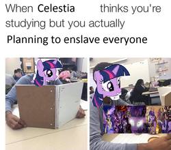 Size: 928x816 | Tagged: safe, princess celestia, twilight sparkle, alicorn, pony, g4, 1000 hours in ms paint, meme, ms paint, needs more jpeg, twilight sparkle (alicorn), tyrant, tyrant sparkle