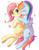 Size: 663x840 | Tagged: safe, artist:kora, fluttershy, rainbow dash, g4, backwards cutie mark, blushing, female, heart, lesbian, ship:flutterdash, shipping