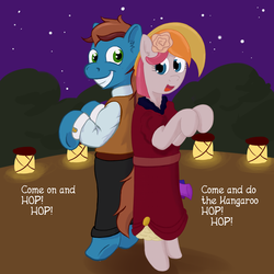 Size: 1280x1280 | Tagged: safe, artist:ambrosebuttercrust, artist:hazzdawg, toola-roola, oc, oc:spades, pony, ask toola roola, g3, ask, bipedal, clothes, dress, tumblr