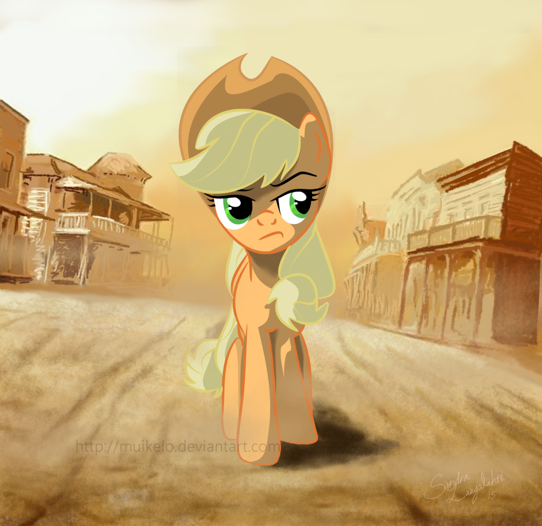 #892340 - safe, artist:muikelo, applejack, applejack's hat, appleloosa ...
