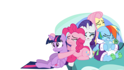 Size: 11200x6300 | Tagged: safe, artist:s.guri, fluttershy, pinkie pie, rainbow dash, rarity, twilight sparkle, alicorn, pony, g4, tanks for the memories, absurd resolution, bathrobe, clothes, crying, eyes closed, female, floppy ears, frown, gritted teeth, mare, robe, running makeup, simple background, transparent background, twilight sparkle (alicorn), vector, wavy mouth, wide eyes