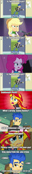 Size: 951x5100 | Tagged: safe, screencap, applejack, flash sentry, pinkie pie, sunset shimmer, equestria girls, g4, op is a duck, op is trying to start shit, text