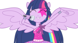 Size: 1550x865 | Tagged: dead source, safe, artist:vaniaeditors, twilight sparkle, equestria girls, g4, my little pony equestria girls: rainbow rocks, female, makeup, microphone, ponied up, simple background, solo, transparent background, twilight sparkle (alicorn), vector