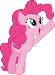 Size: 784x1051 | Tagged: safe, artist:sketchmcreations, pinkie pie, g4, cute, female, inkscape, open mouth, simple background, solo, transparent background, vector, waving