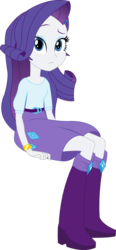 Size: 998x2157 | Tagged: safe, artist:sketchmcreations, rarity, equestria girls, g4, boots, bracelet, clothes, female, high heel boots, inkscape, jewelry, raised eyebrow, simple background, sitting, skirt, solo, transparent background, vector, wristband