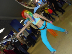 Size: 5152x3864 | Tagged: safe, rainbow dash, human, g4, 2015, clothes, cosplay, frostmourne, irl, irl human, photo, rubronycon, russian