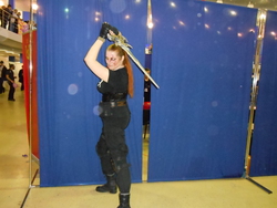 Size: 5152x3864 | Tagged: safe, artist:angrysoulcapturer, human, 2015, clothes, cosplay, frostmourne, irl, irl human, photo, rubronycon, russian, talon merc