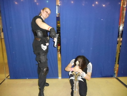 Size: 5152x3864 | Tagged: safe, artist:angrysoulcapturer, human, 2015, clothes, cosplay, frostmourne, gun, irl, irl human, photo, rubronycon, russian, talon merc, trigger discipline