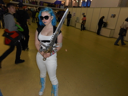 Size: 5152x3864 | Tagged: safe, dj pon-3, vinyl scratch, human, g4, 2015, clothes, cosplay, frostmourne, irl, irl human, photo, rubronycon, russian