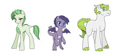 Size: 5500x2500 | Tagged: safe, artist:kianamai, oc, oc only, oc:jade fire, oc:jasper quarry, unnamed oc, dracony, hybrid, pony, adoptable, female, freckles, interspecies offspring, male, next generation, offspring, parent:rarity, parent:spike, parents:sparity, simple background, smiling, stallion, white background