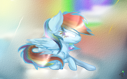 Size: 1006x630 | Tagged: safe, artist:evexpaw10cute, rainbow dash, g4, female, glowing eyes, solo